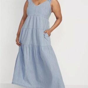 Old Navy Chambray Sleeveless Sundress Maxi